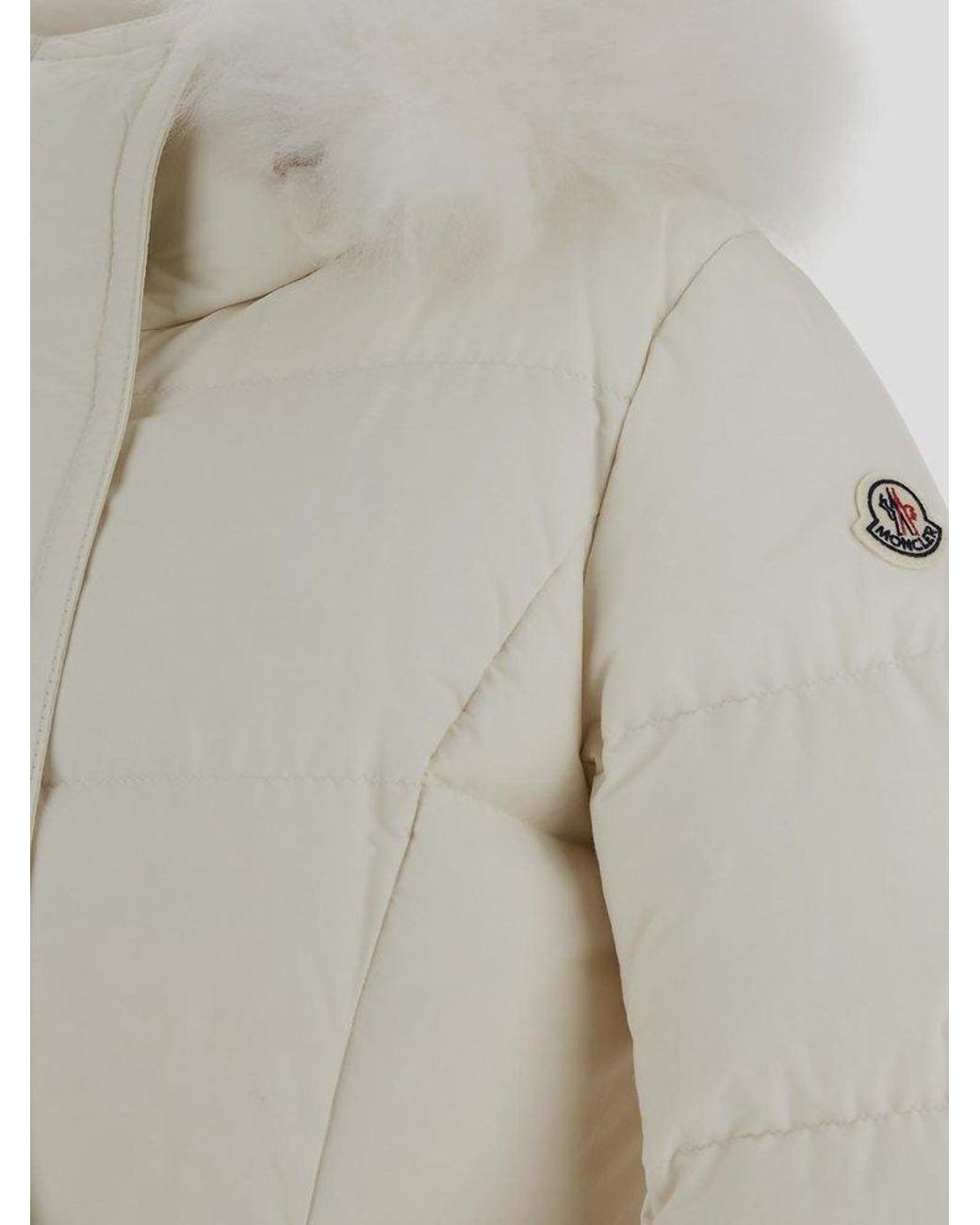 Moncler Blain Long Down Jacket in Natural Lyst