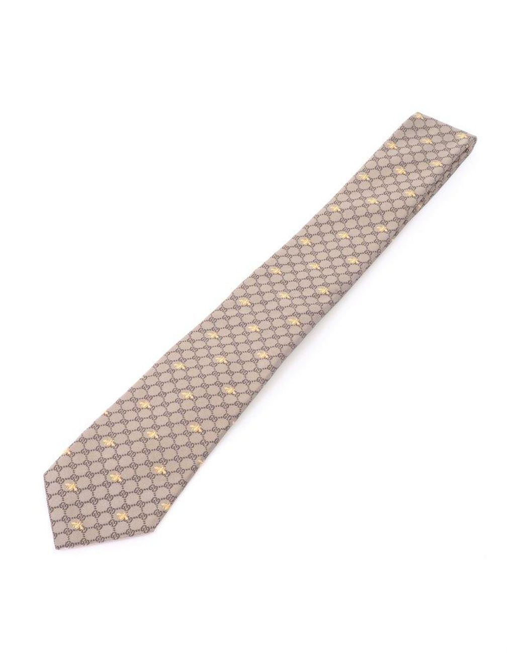 Gucci GG Bees Tie in Natural for Men Lyst