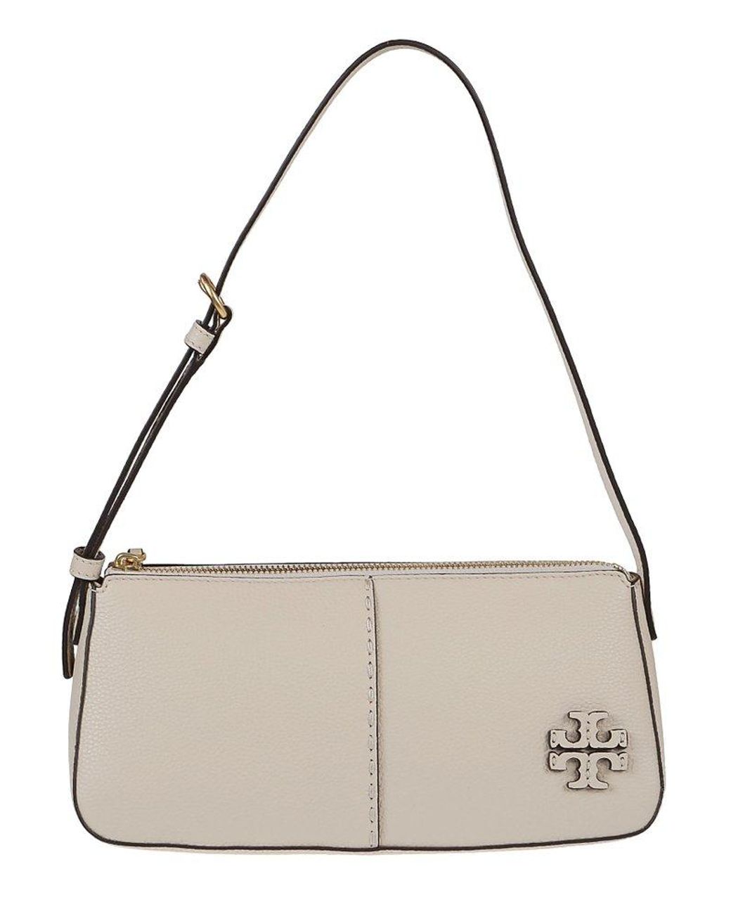 Tory Burch Mcgraw Wedge Zipped Shoulder Bag in White | Lyst Canada