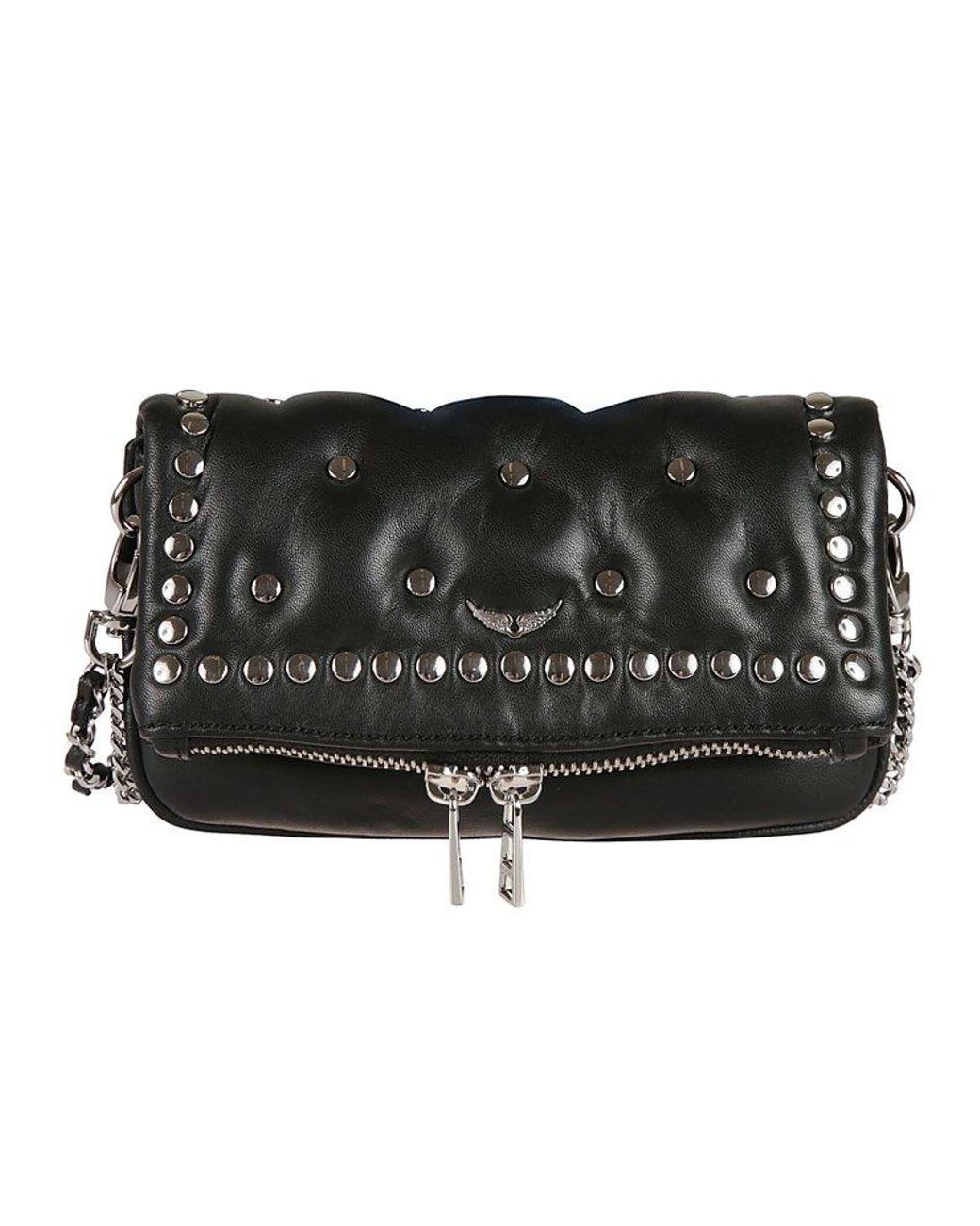 Zadig & Voltaire Stud-detailed Shoulder Bag in Black | Lyst