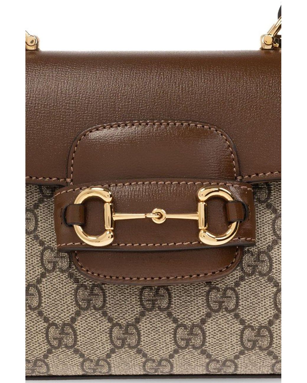 Gucci, Bags, Auth Gucci Horsebit 955 Leathertrimmed Printed Coatedcanvas  Bag Brown