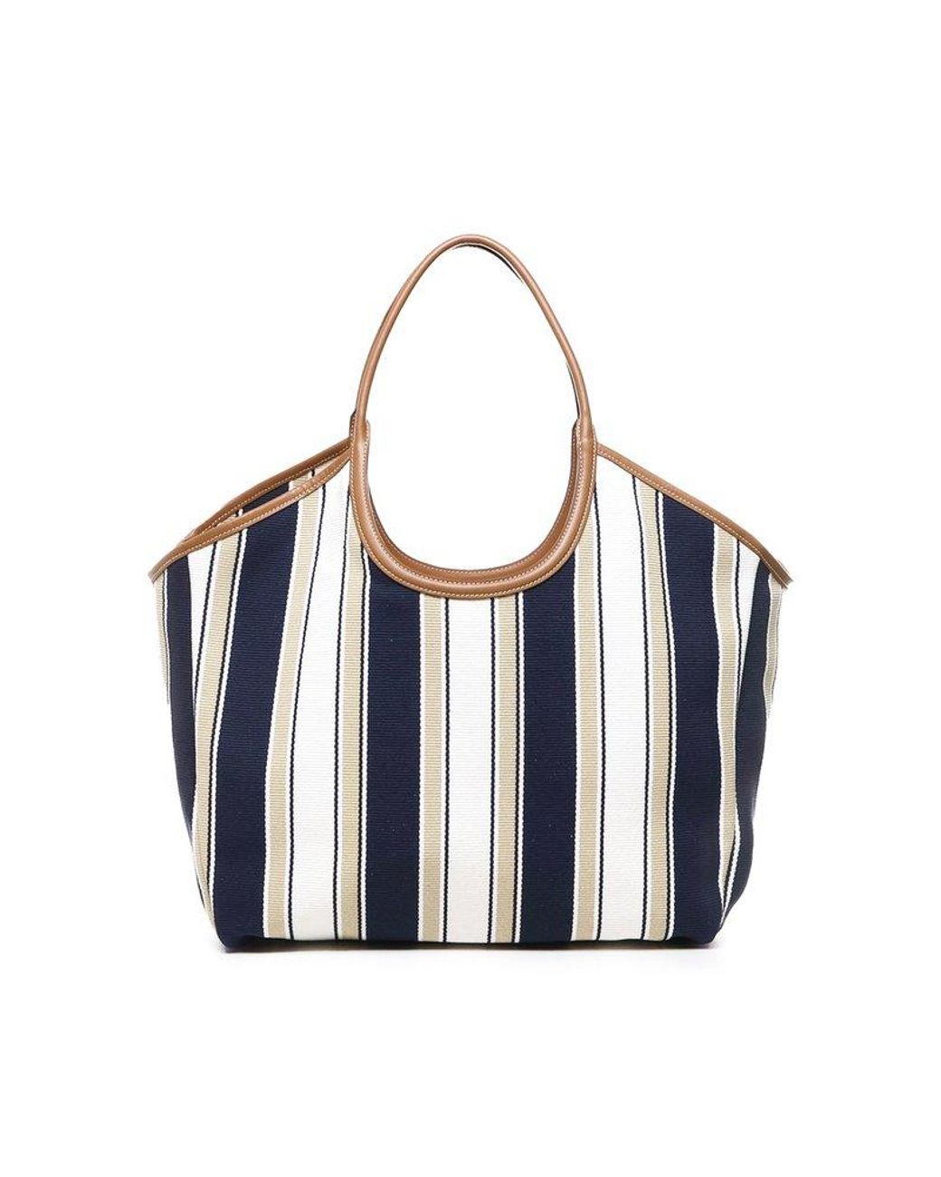 Miu Miu Striped Tote Bag in Blue | Lyst UK