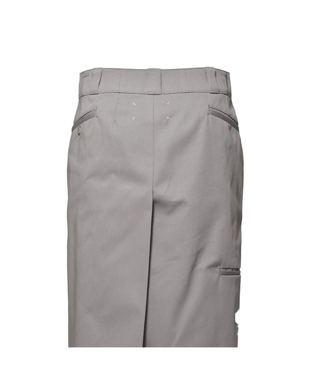 スカート Maison Margiela Light Grey Cotton Twill Midi Skirt Maison Margiela Light Grey Cotton Twill Midi Skirt | ShopSimon