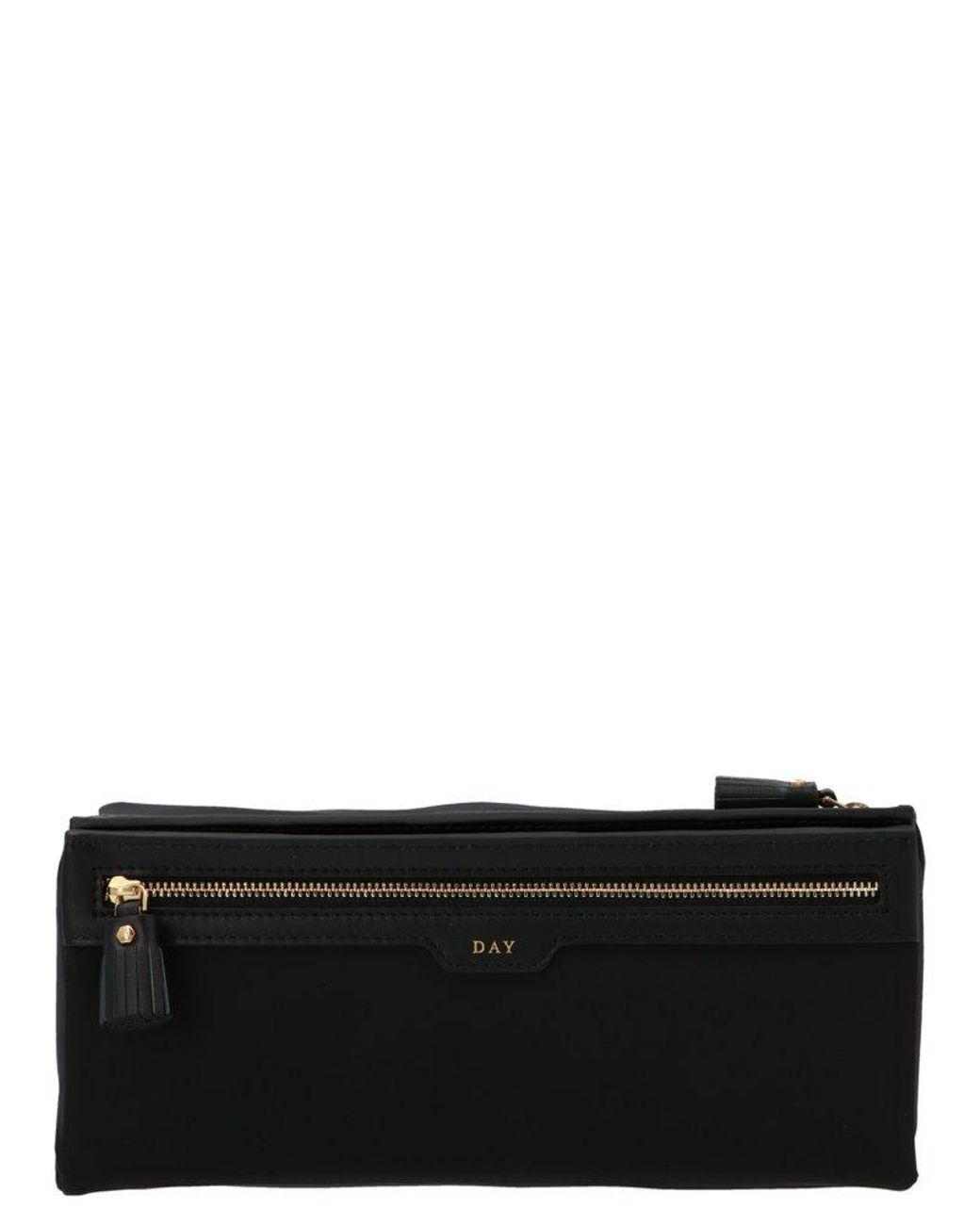 Anya Hindmarch Logo Foldable Cosmetic Bag in Black Lyst