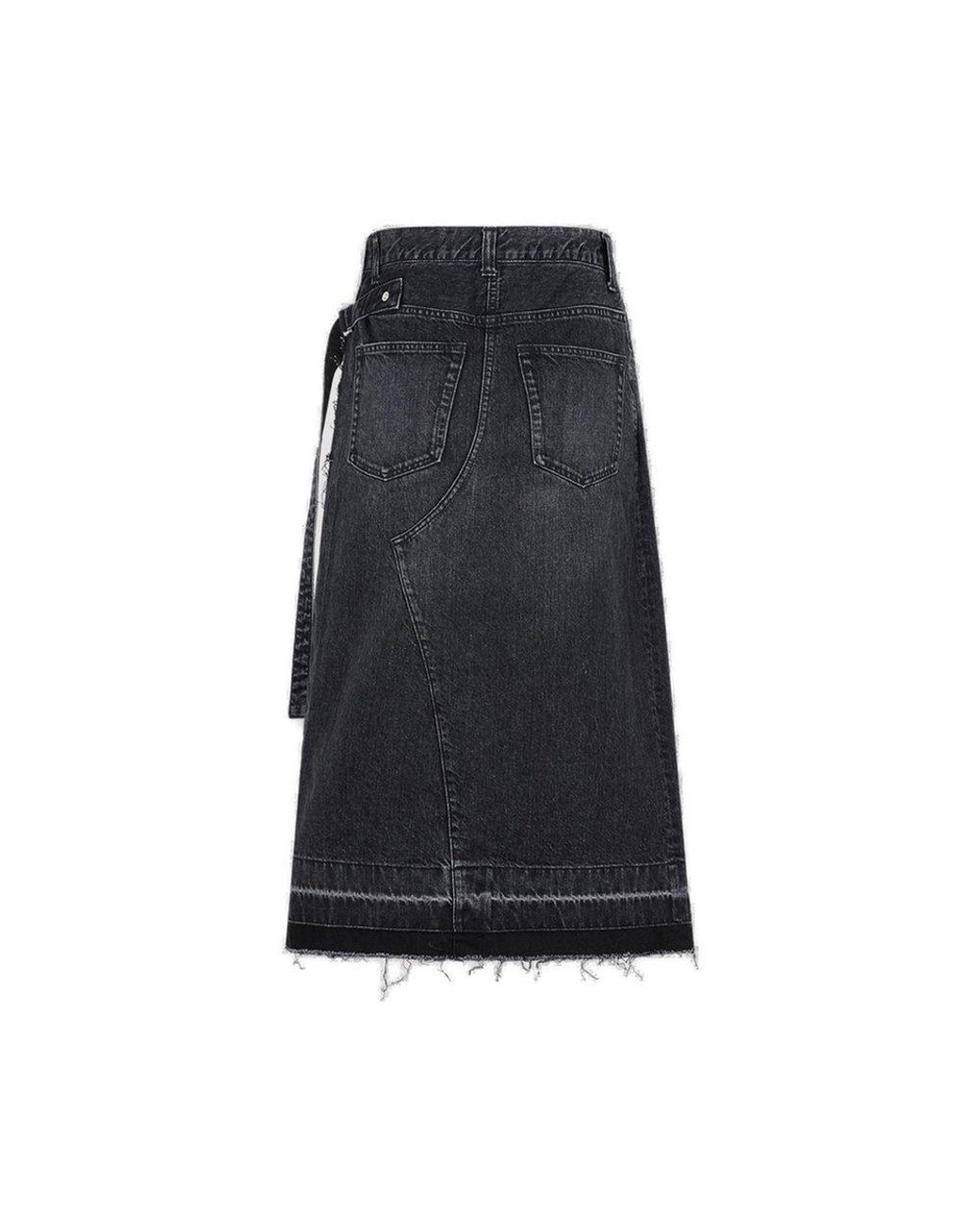 Sacai Women's Black Denim Skirt