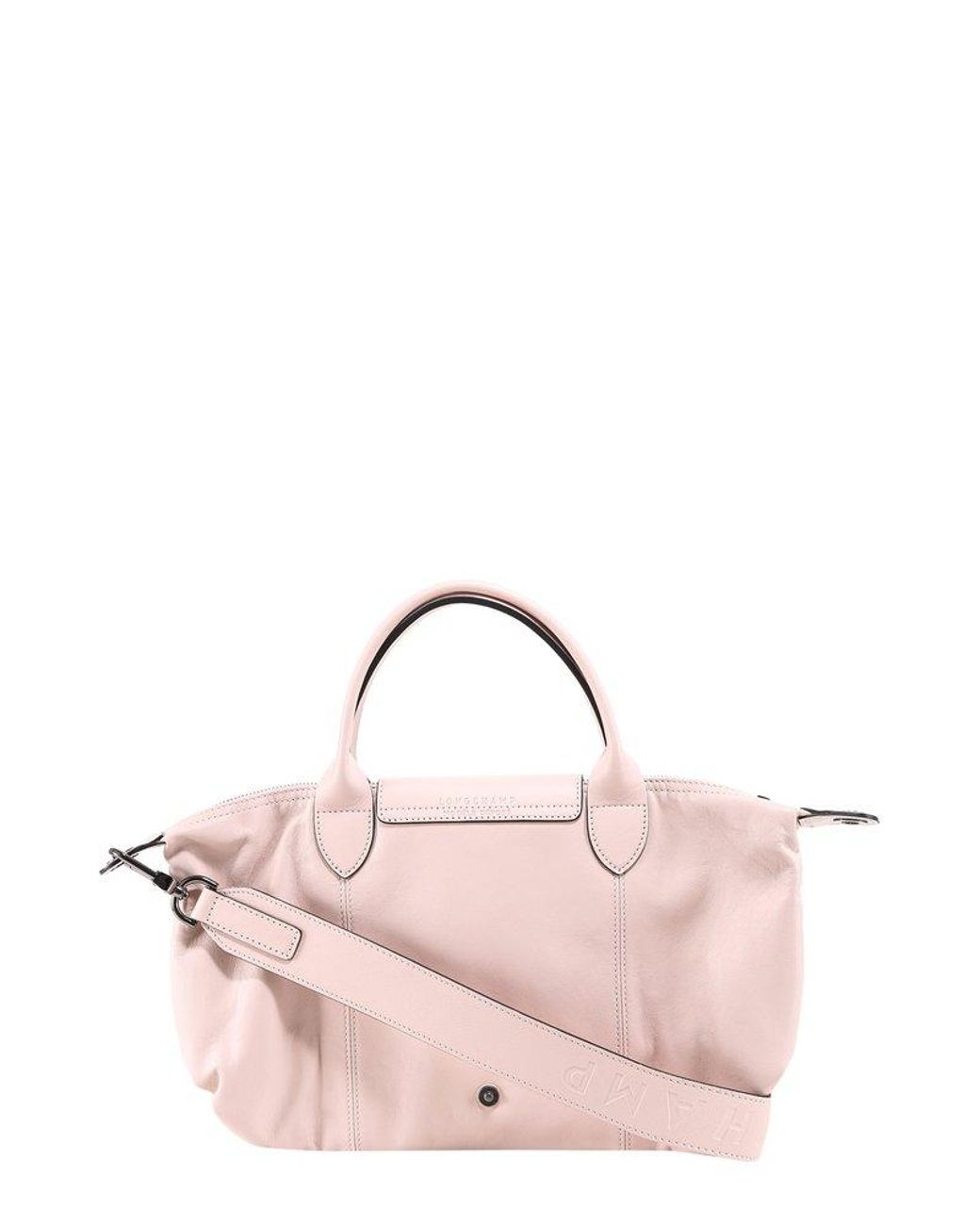 Longchamp Le Pliage Cuir Small Top Handle Bag in Pink | Lyst