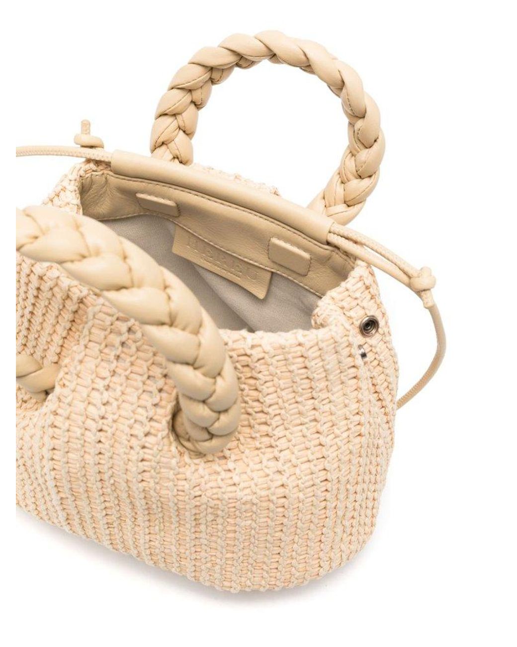 HEREU☆ BOMBON M RAFFIA-Medium Plaited-handle Raffia Handbag BOMBON M RAFFIA - Medium Plaited-handle Raffia Handbag