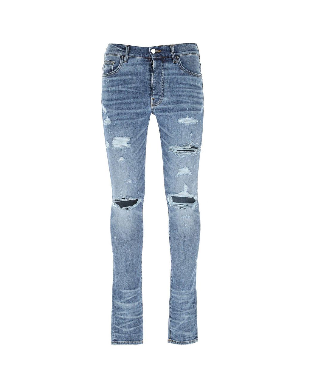 Amiri Thrasher Plus' Distressed Skinny Jeans in Blue for Men | Lyst