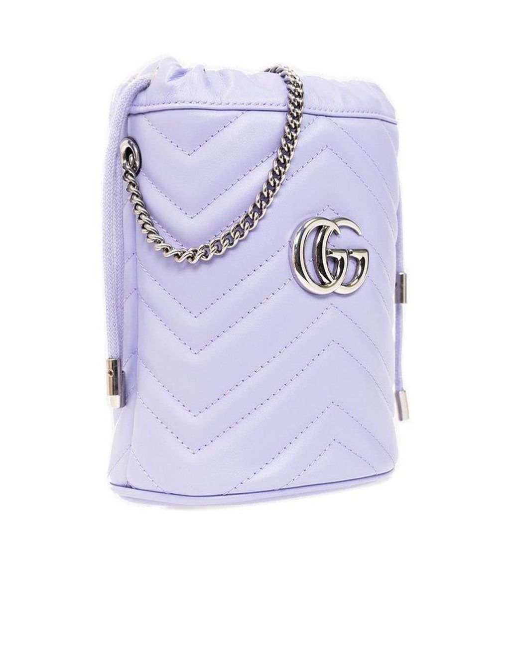 Gucci 'GG Marmont 2.0 Mini' Bucket Shoulder Bag in Purple | Lyst Canada