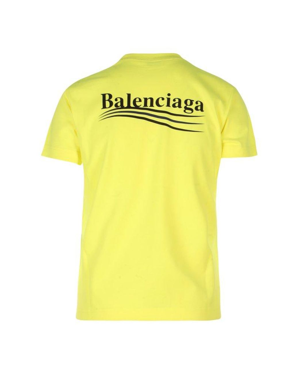 Balenciaga Political Logo Print T-shirt in Yellow | Lyst