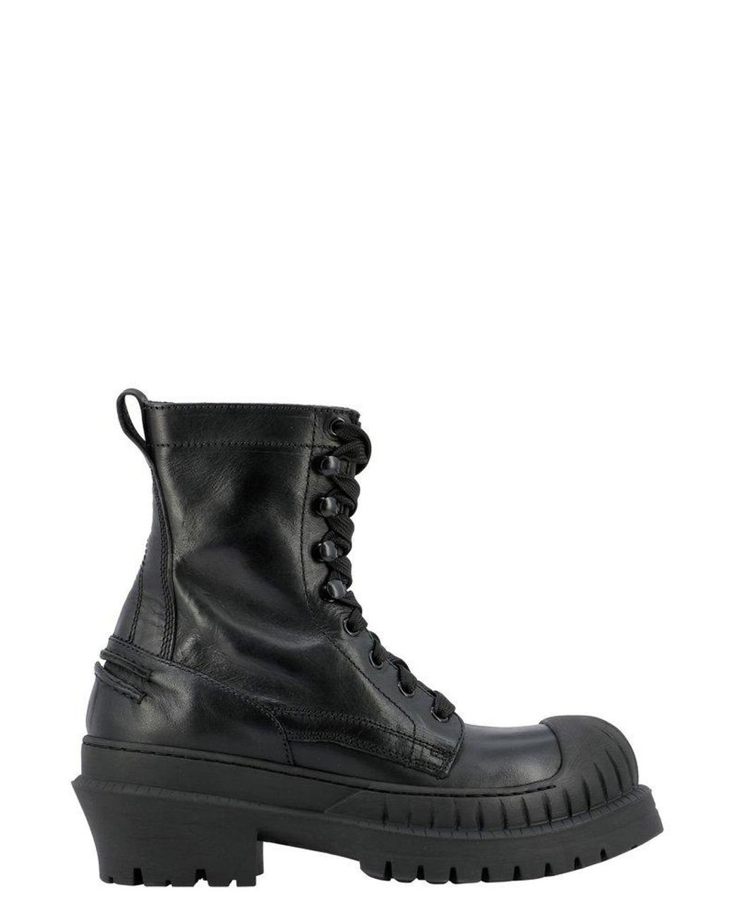 Acne Studios Leather Laceup Military Boots in Black Lyst UK