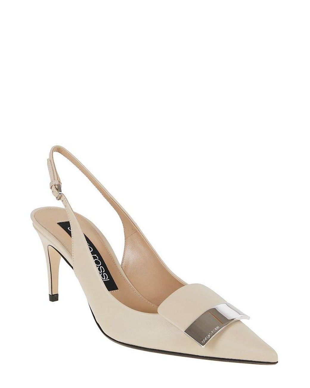 Sergio Rossi Sr1 Slingback Pumps in White | Lyst