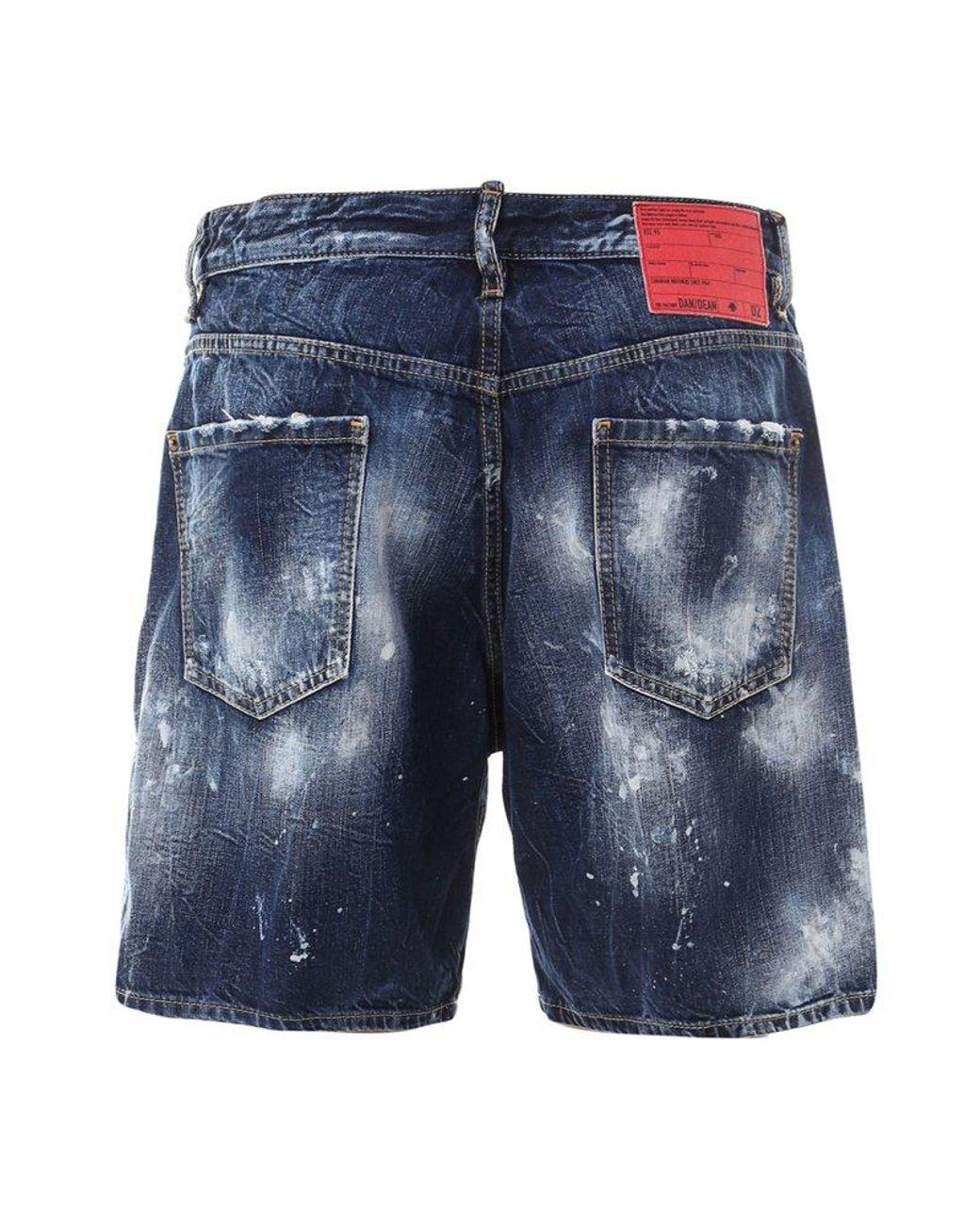 DSquared² Distressed Bermuda Denim Shorts in Blue for Men | Lyst
