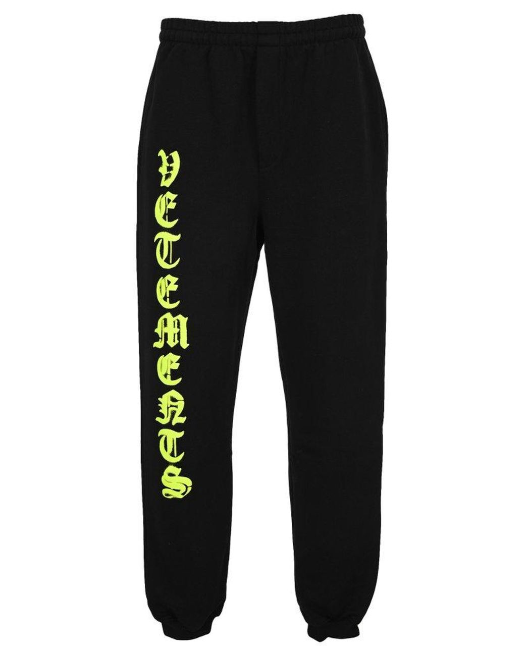 Vetements Women's Black Gothic Logo Printed Sweatpants