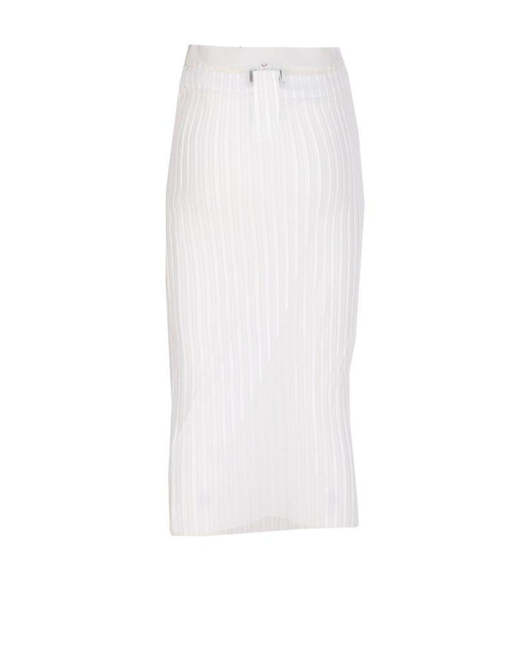 【送料&関税込】Album1234 Ribbed-knit Pencil Skirt SportMax Sportmax Album1234 Ribbed-Knit Pencil Skirt in White | Lyst