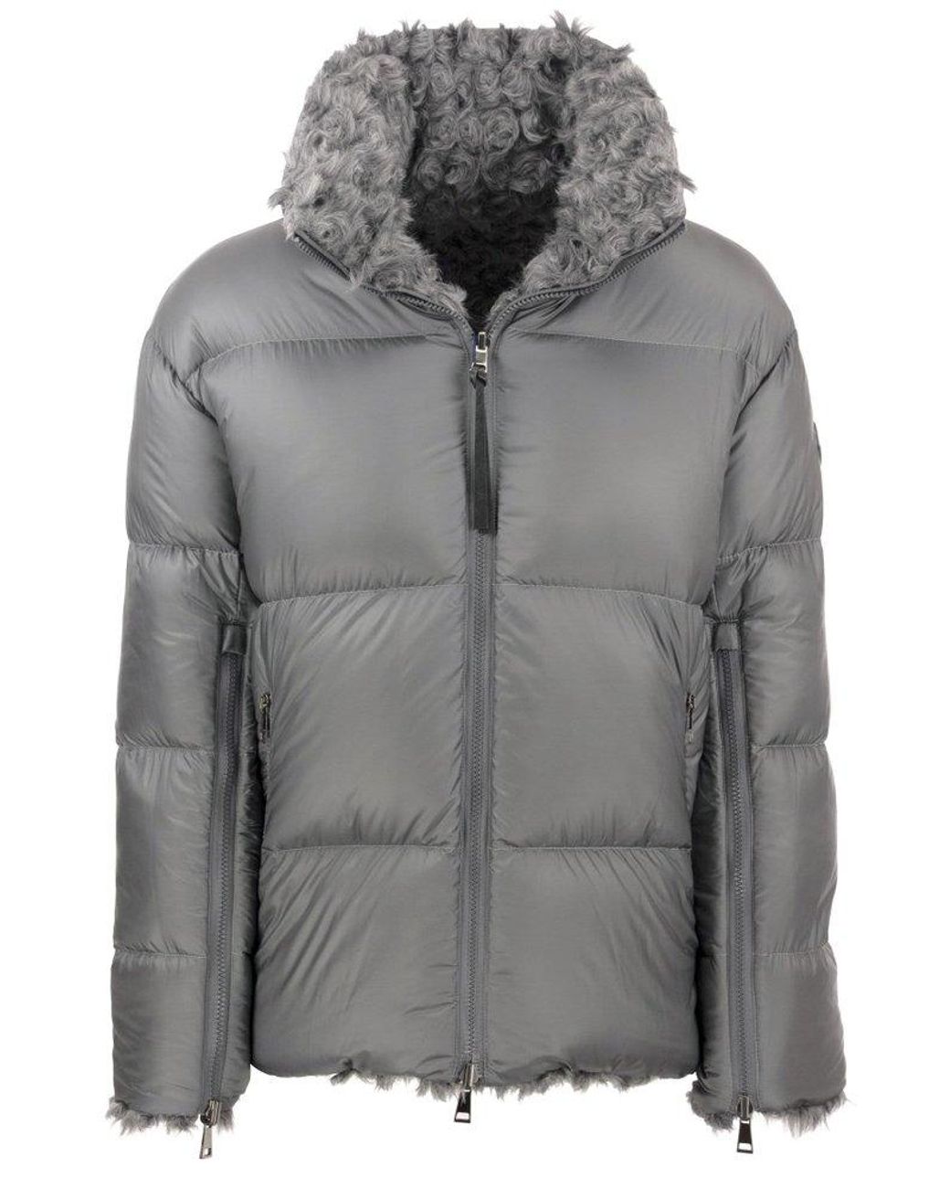 Moncler Gournava Reversible Down Jacket in Gray | Lyst