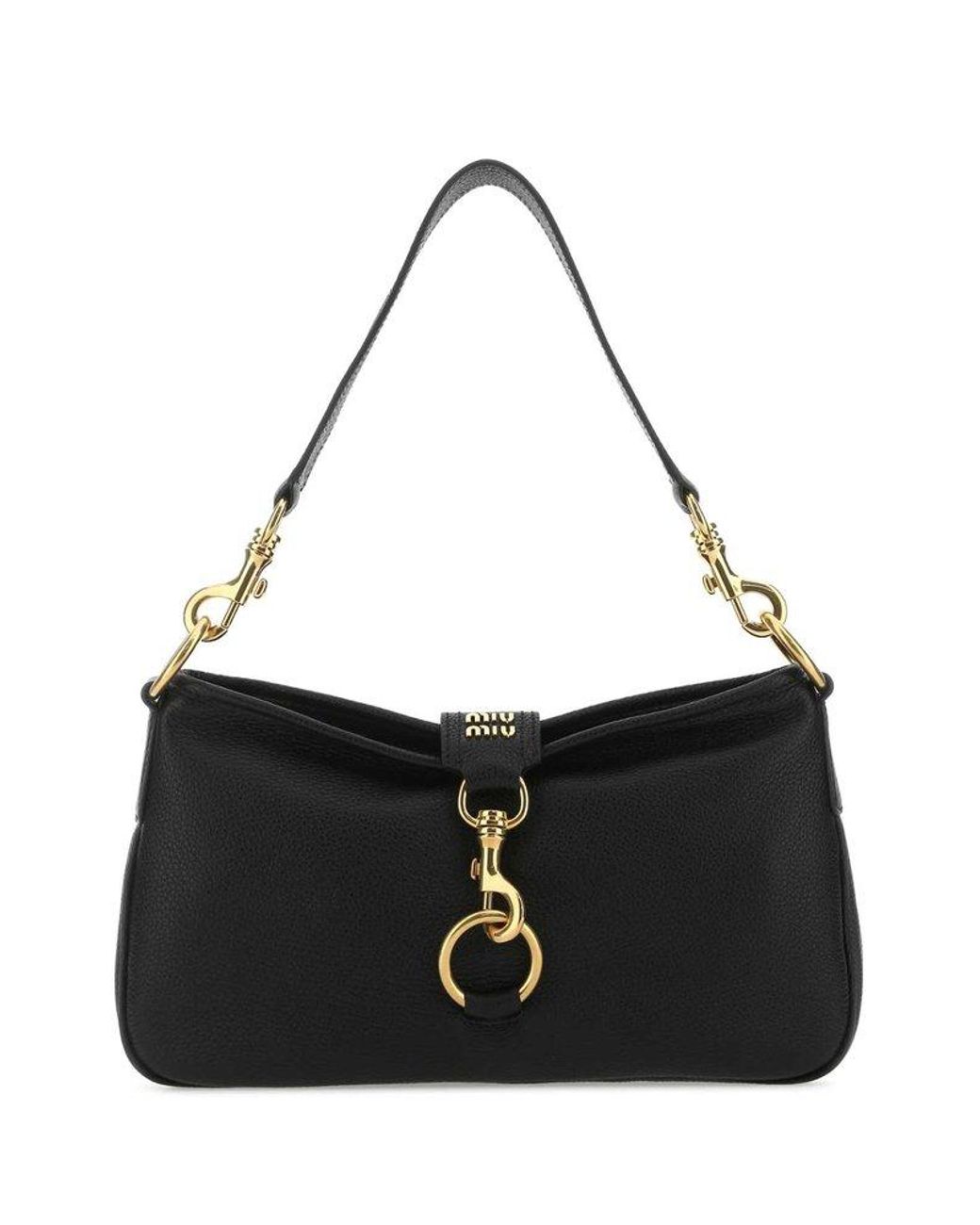 Miu Miu Leather Shoulder Bag in Black Lyst Canada