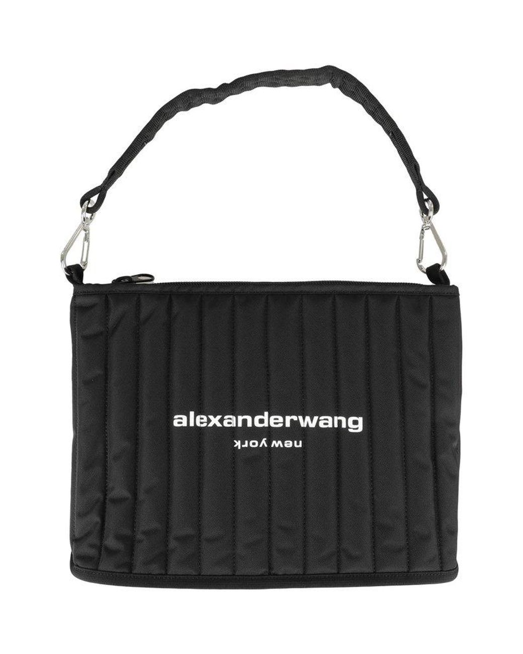 Alexander Wang Synthetic Elite Tech Logo Printed Shoulder Bag in Nero