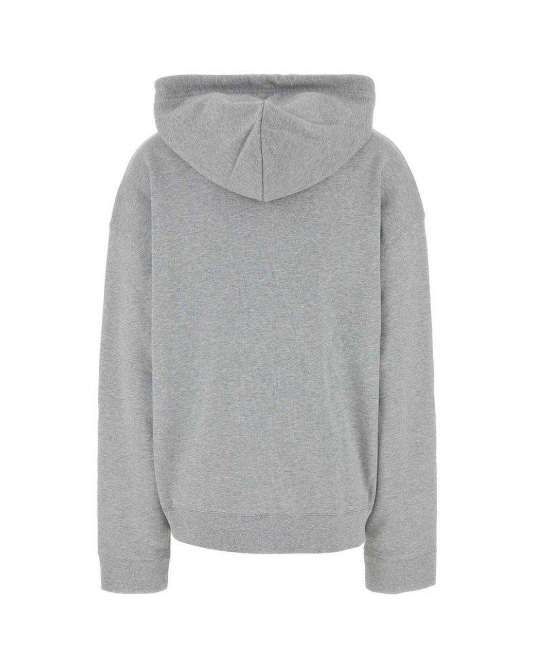 Miu Miu Zipped Drawstring Hoodie in Gray | Lyst Miu Miu Zipped Drawstring Hoodie in Gray | Lyst