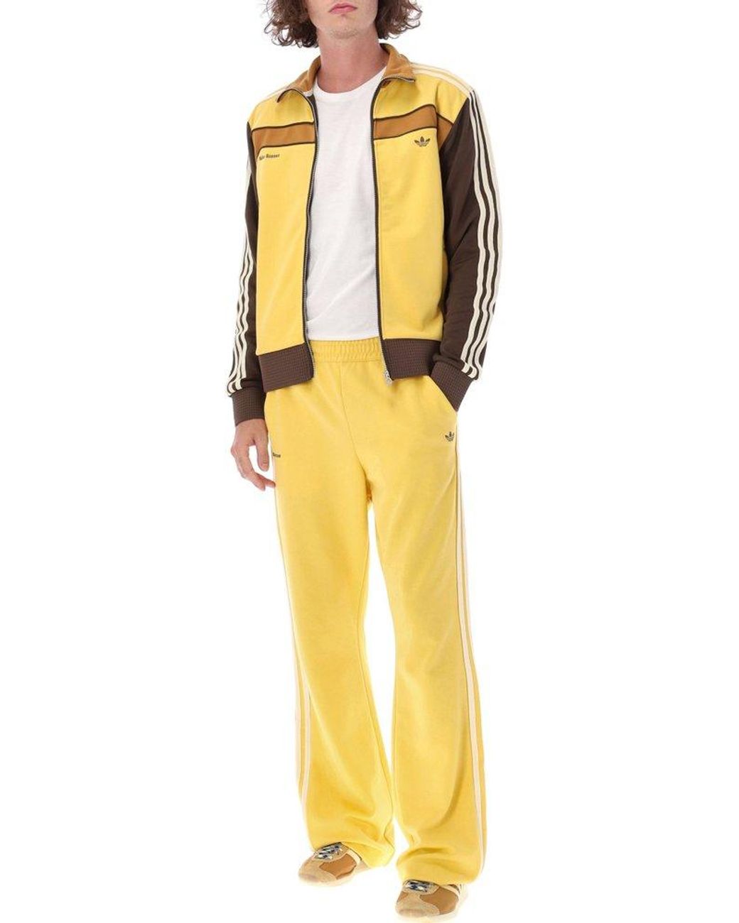 Adidas by Wales Bonner Logo Embroidered Track Pants in Yellow for Men | Lyst