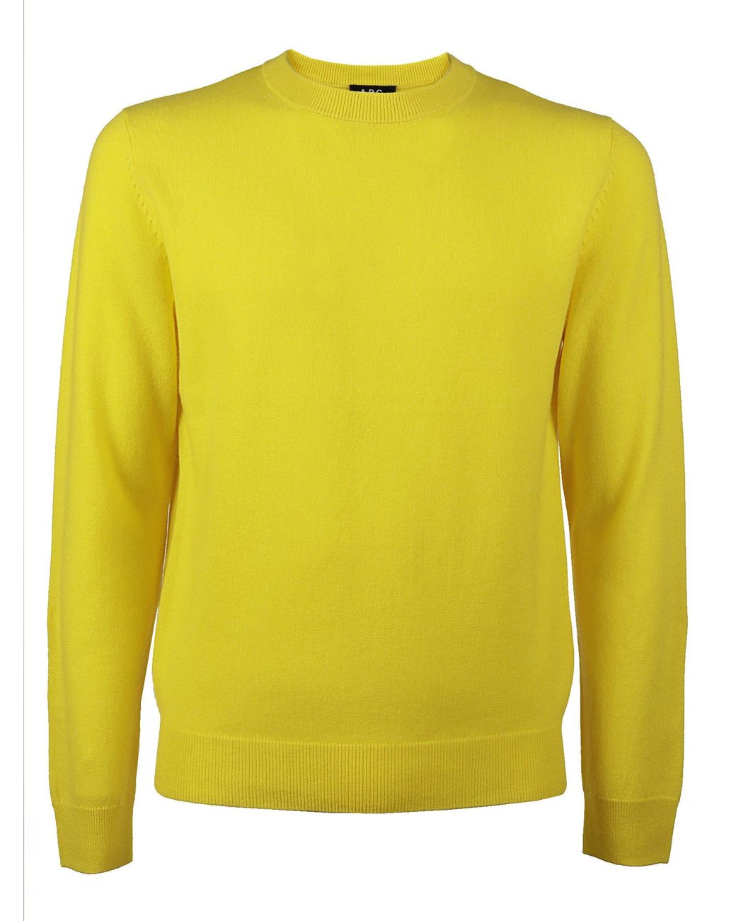 A.P.C. Cashmere Crewneck Knit Sweater in Yellow for Men - Lyst