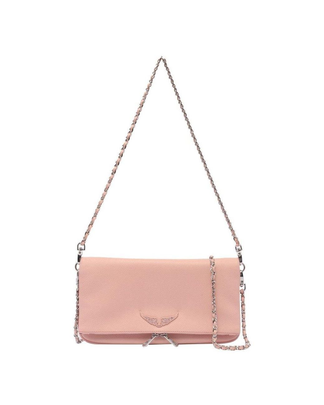 Zadig & Voltaire Logo-plaque Clutch Bag in Pink | Lyst