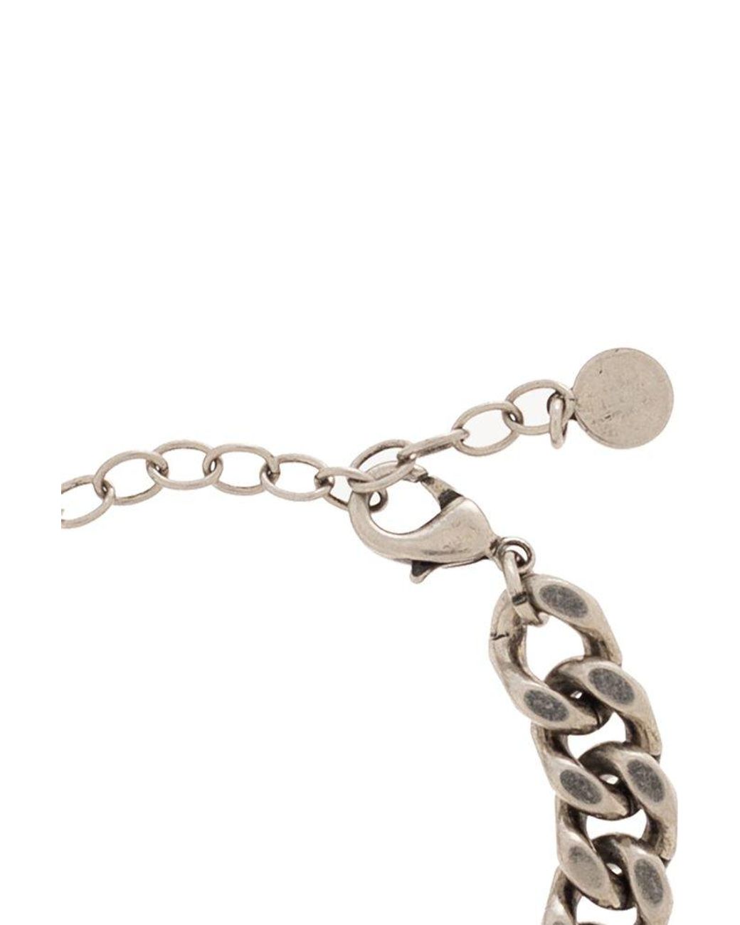 Palm Angels Monogram Chain Bracelet In Silver/gold in Metallic for