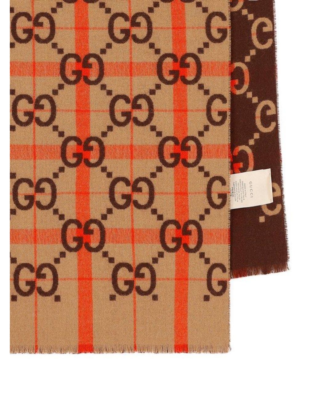 Gucci GG Jacquard Reversible Scarf in Brown for Men | Lyst UK