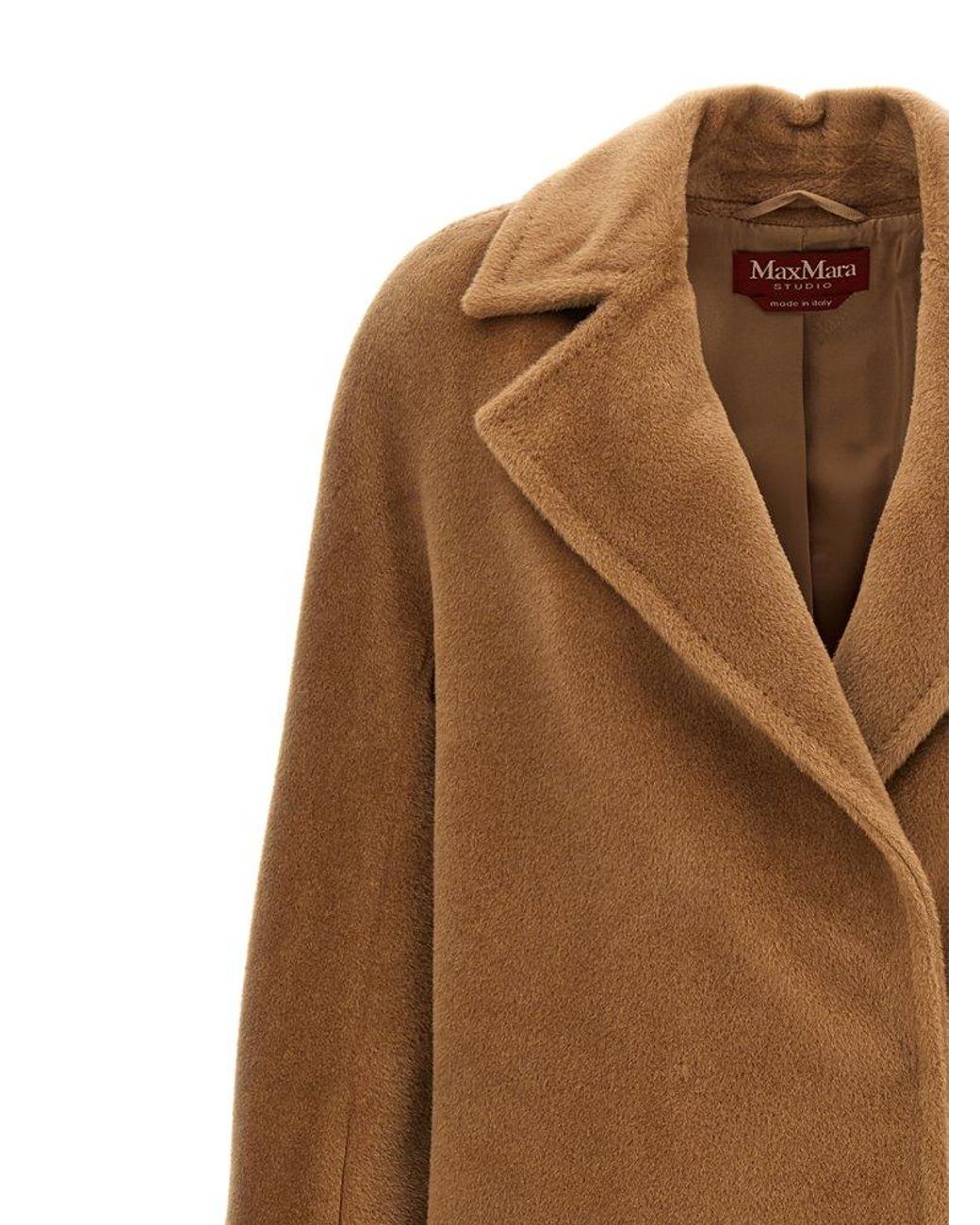 【送料&関税込】Max Mara Studio Caramel Alpaca Blend Sidney Max Mara Caramel Alpaca Blend Sidney Coat in Natural | Lyst