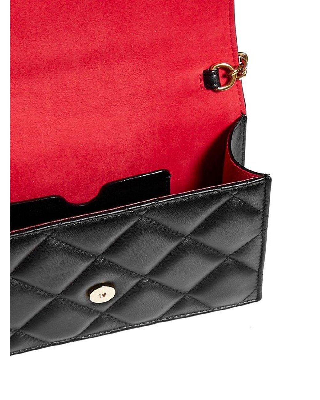 Alexander McQueen Skull Quilted Leather Mini Clutch Bag in Black 