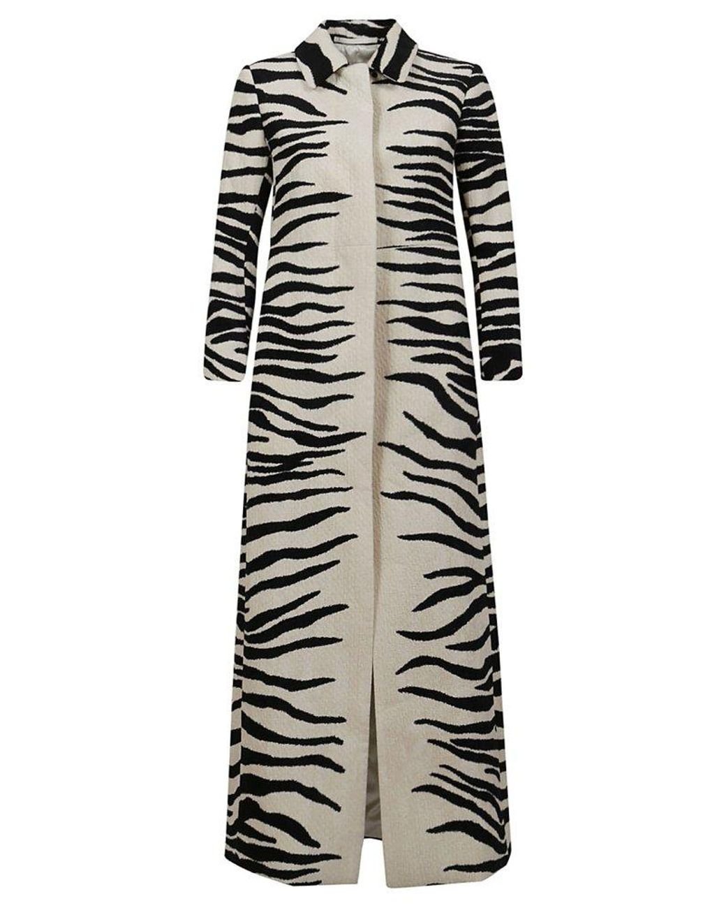Dries Van Noten Zebra Printed Long Coat in Natural | Lyst