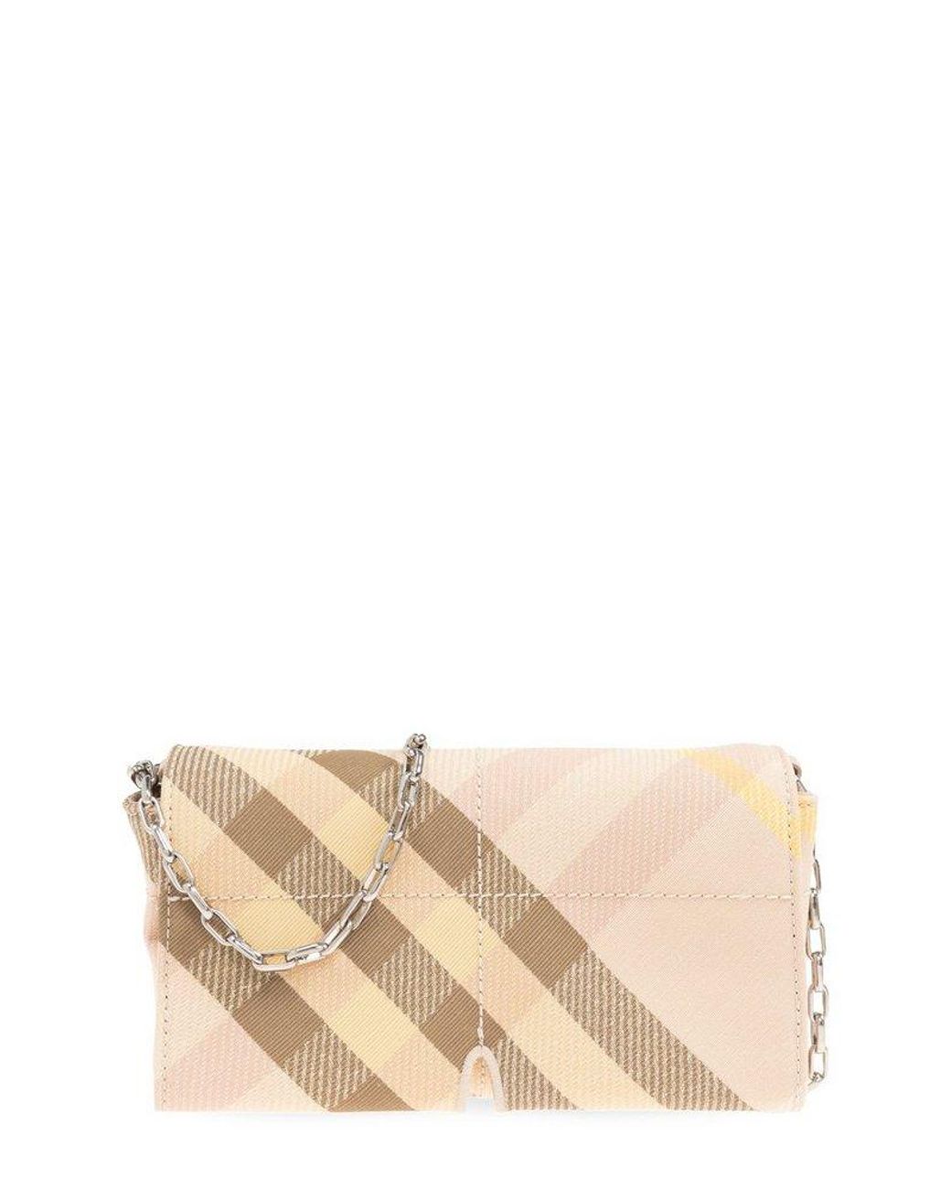 Burberry Checked Mini Snip Chain-Linked Clutch Bag in