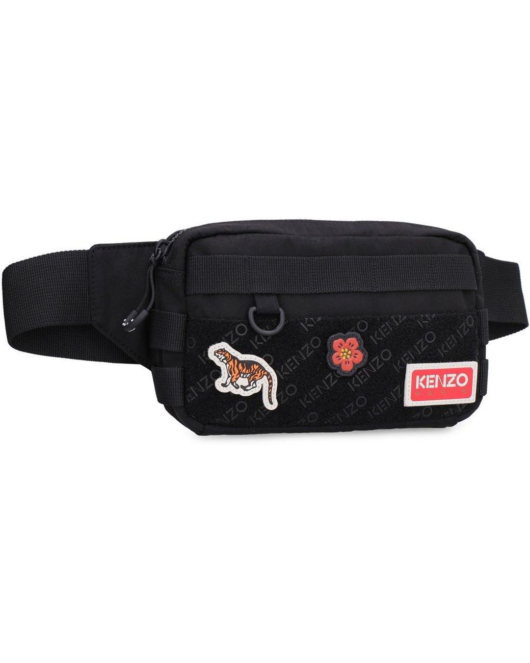 【KENZO】送料/関税込 Jungle Patch Belt Bag KENZO Jungle Patch Zipped Belt Bag in Black for Men | Lyst