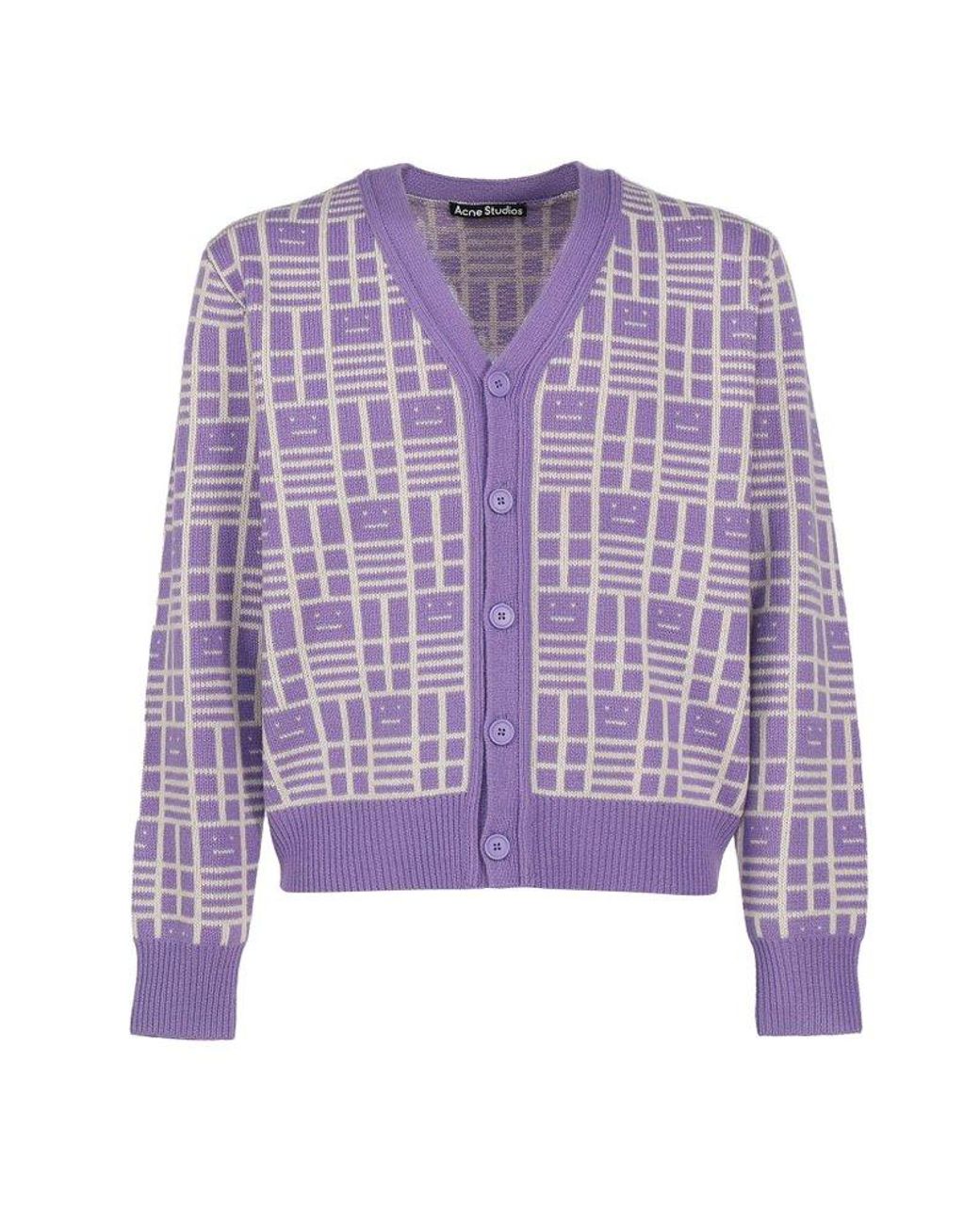 Acne Studios Button-up Knit Cardigan in Purple for Men | Lyst