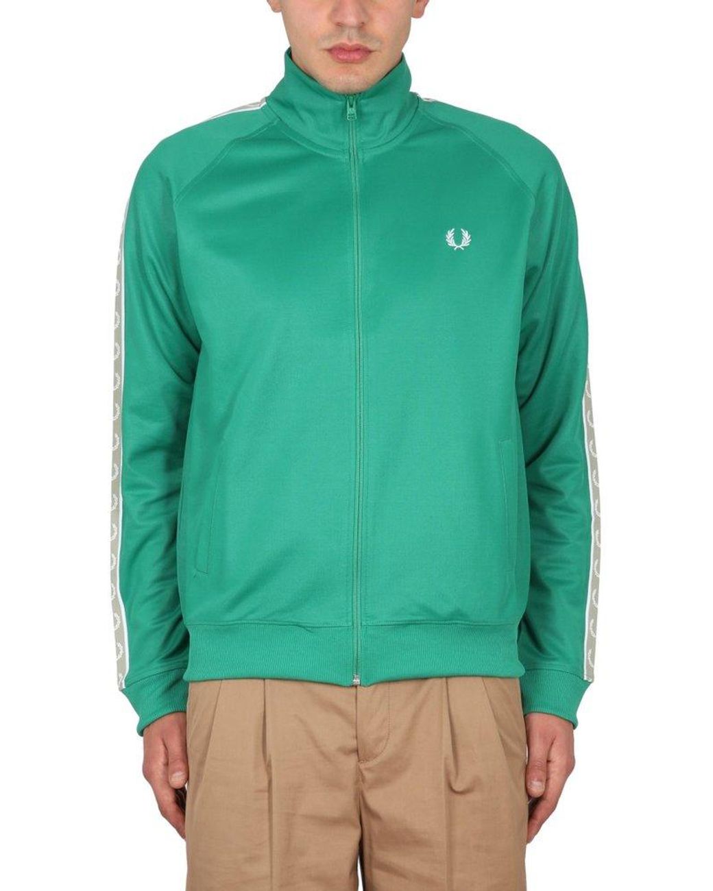 Fred perry taped outlet track jacket green