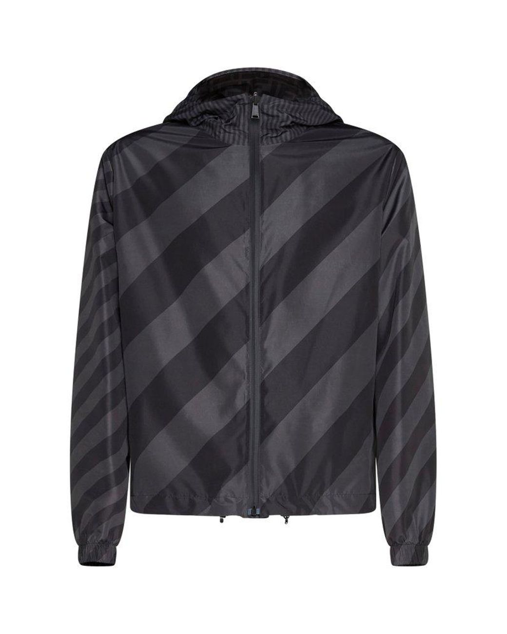 Fendi Reversible Windbreaker Jacket in Black for Men | Lyst