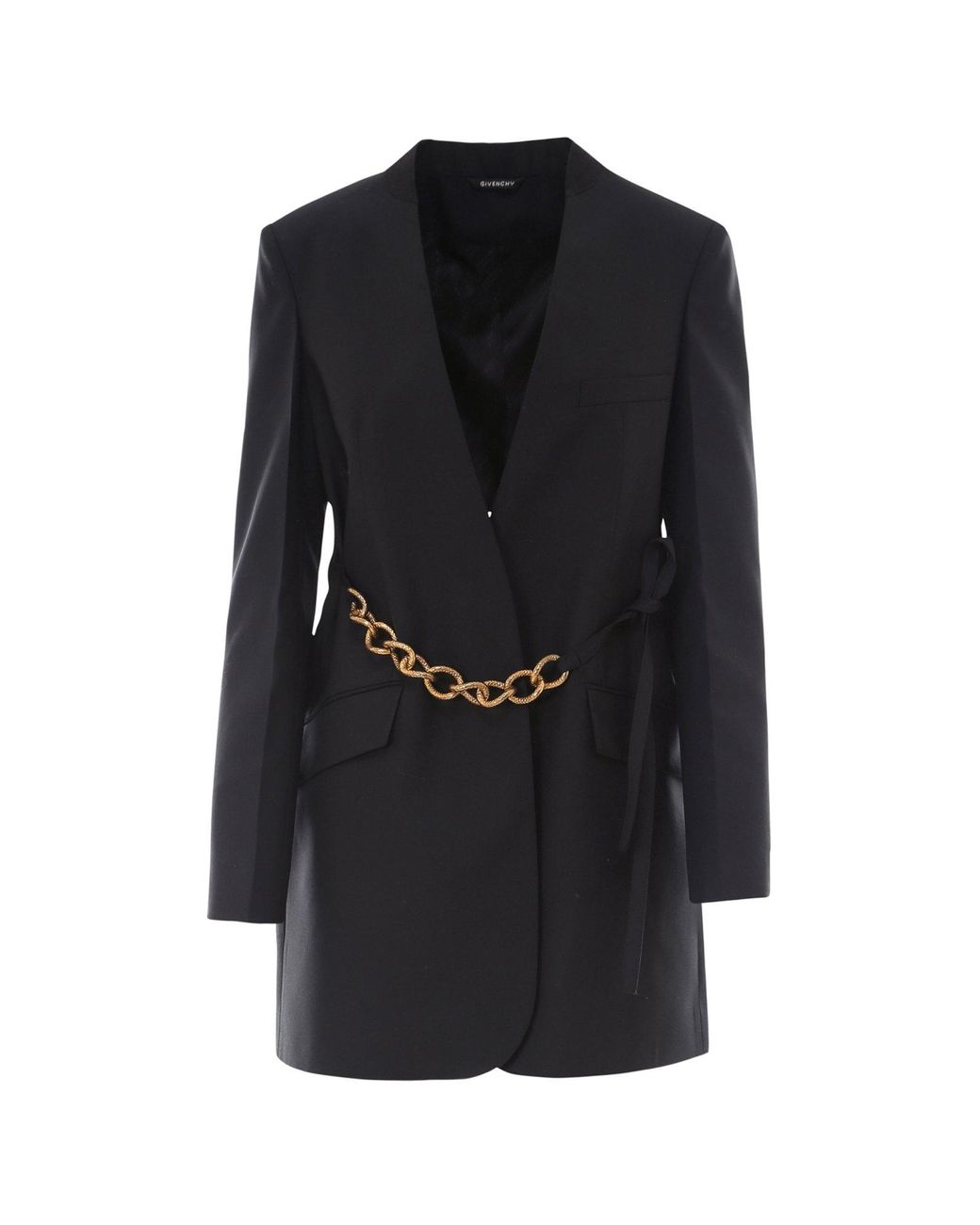 Givenchy Wool Chain Detail Blazer in Black - Lyst