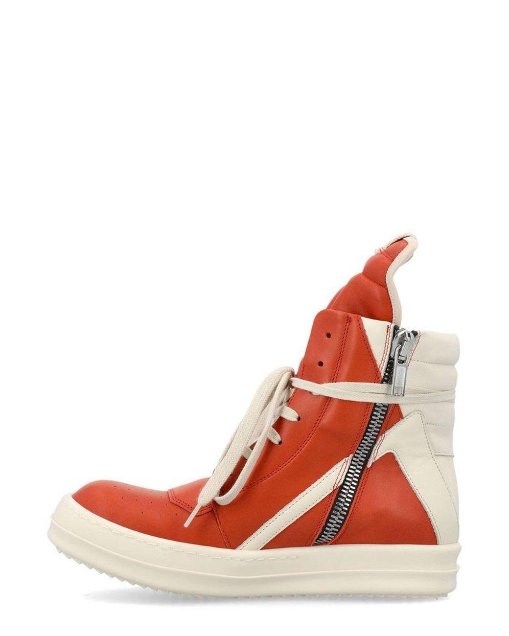 Rick Owens Lace Sneakers in Orange for Men Mens Shoes Trainers High-top trainers 