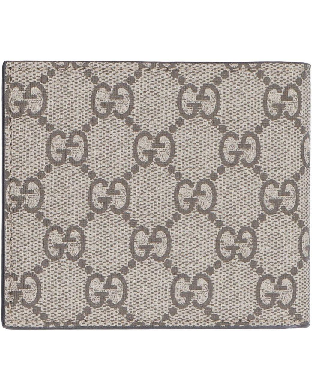 Gucci Card Case GG Supreme Bee Print Beige