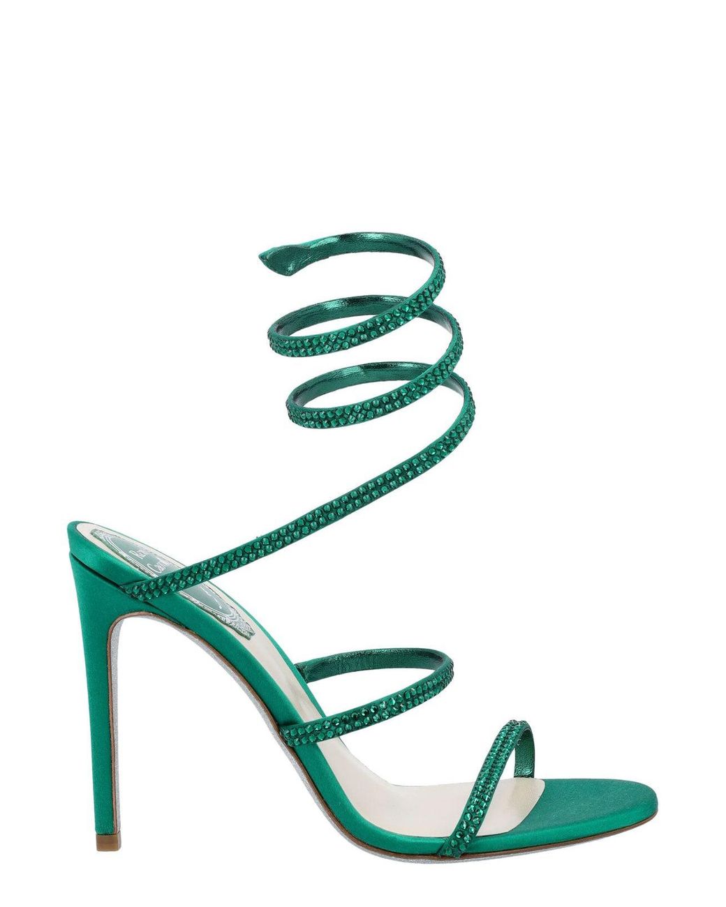 Rene Caovilla Cleo Wrapped Heel Sandals in Green | Lyst UK