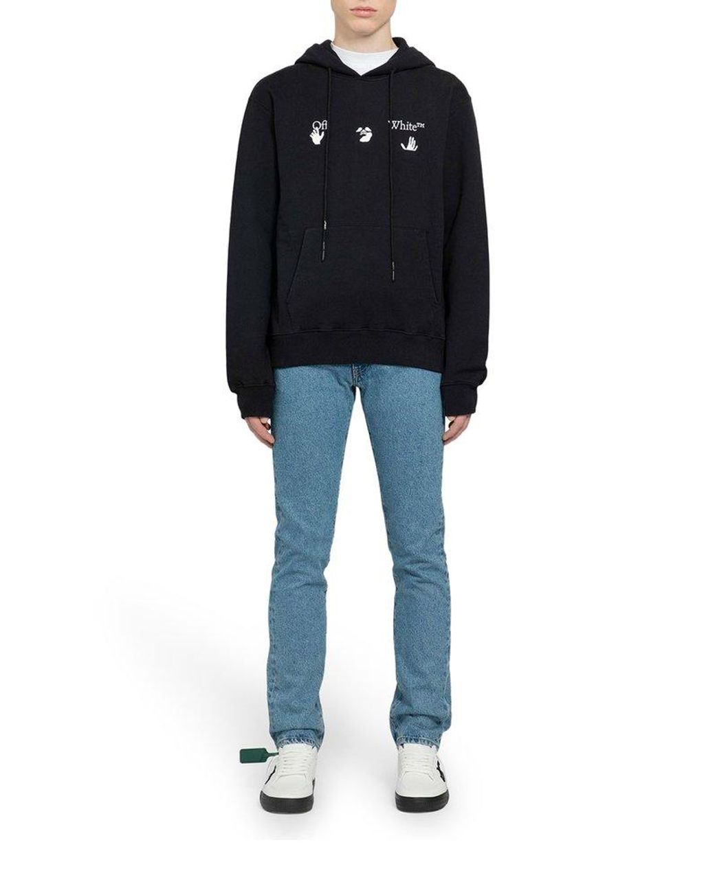 Off-White c/o Virgil Abloh Big Ow Logo Slim Hoodie in Black for
