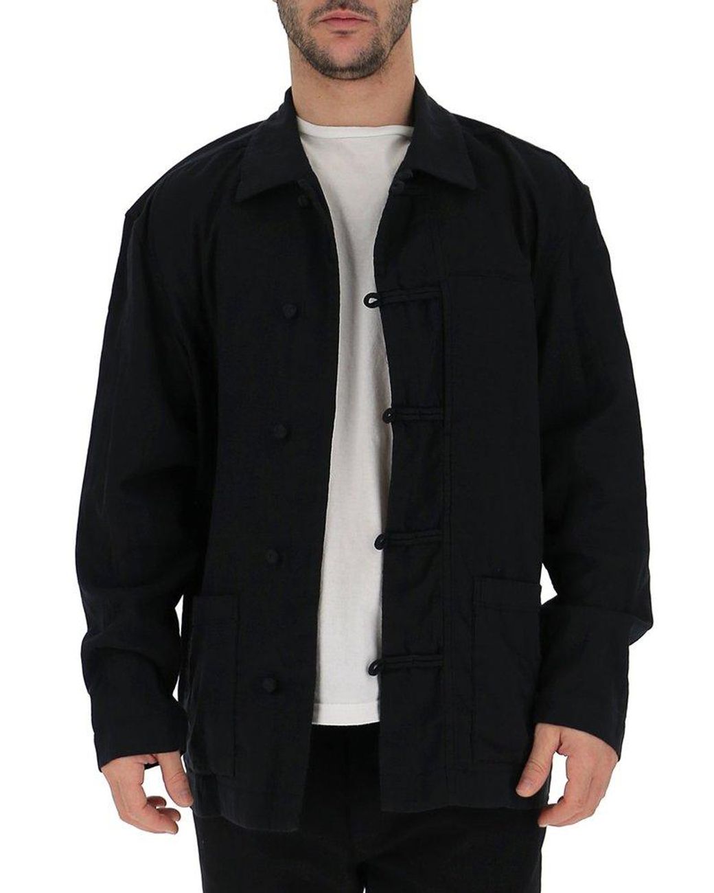 Issey Miyake Changshan-style Overshirt in Black for Men | Lyst