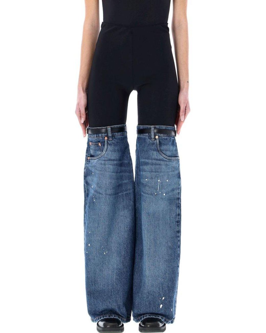 Coperni Hybrid Stretched Flared Jeans in Blue Lyst