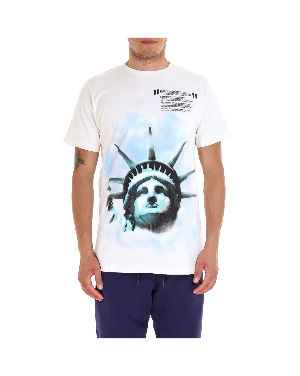 Off-White c/o Virgil Abloh Cotton Statue Of Liberty T-shirt in White for  Men | Lyst