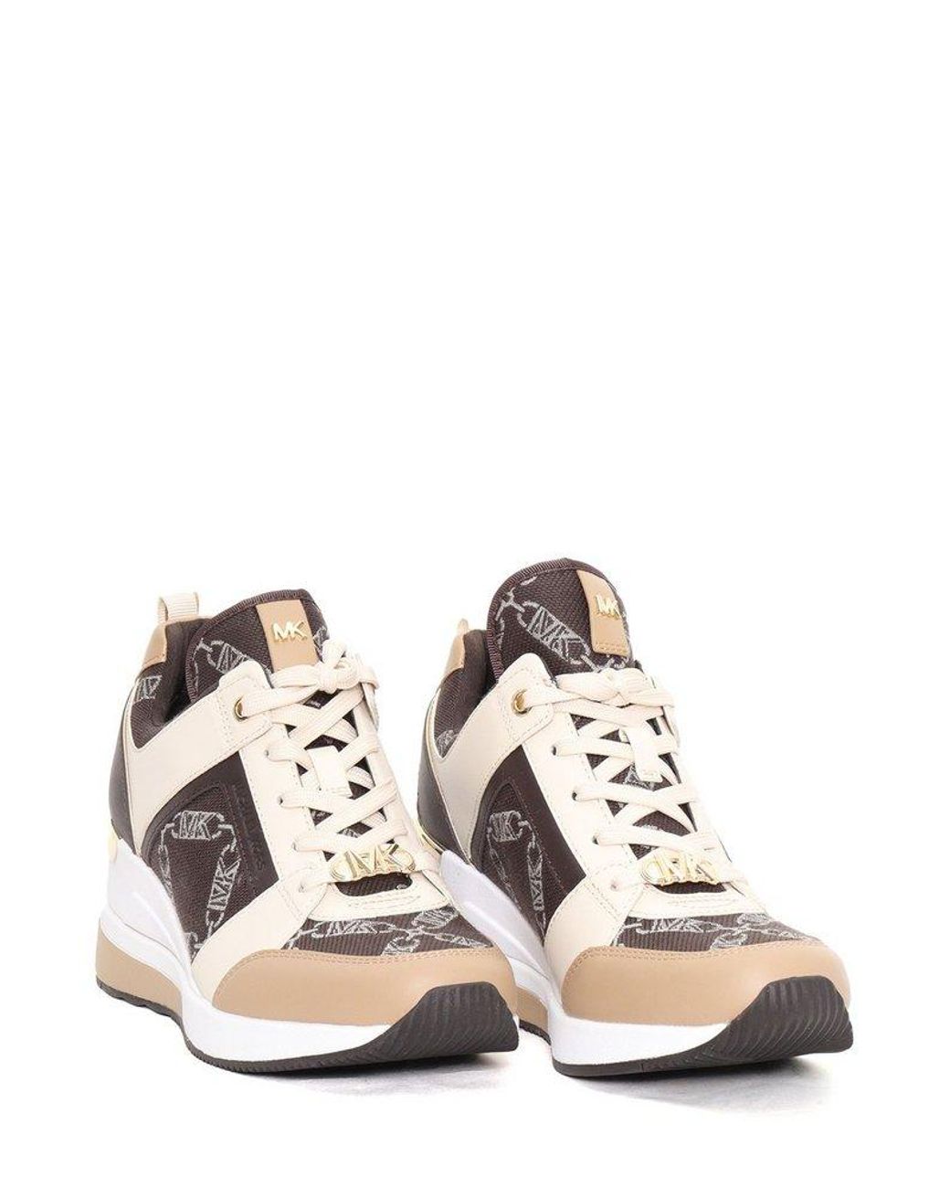 Michael Kors Panelled Lace up Sneakers in White Lyst UK