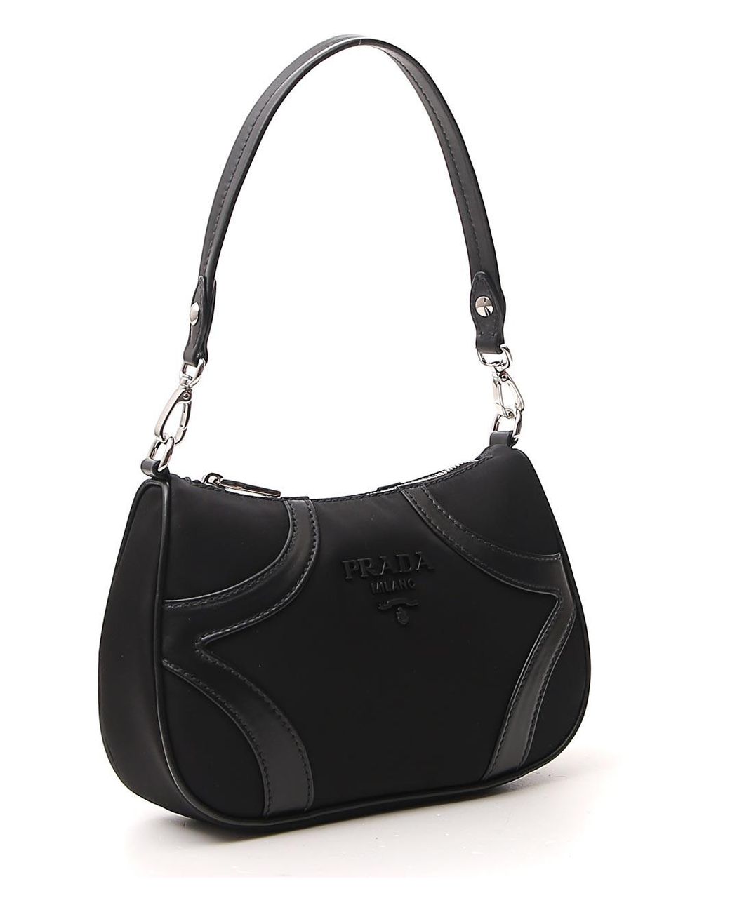 Prada Tessuto Bowling Bag in Black | Lyst