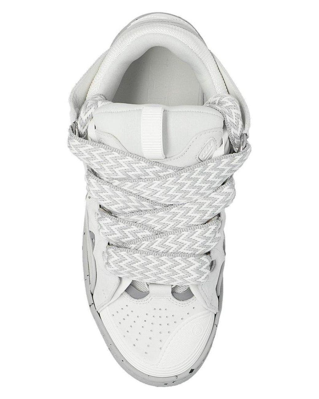 Lanvin Paint Effect Lace-up Sneakers in White | Lyst