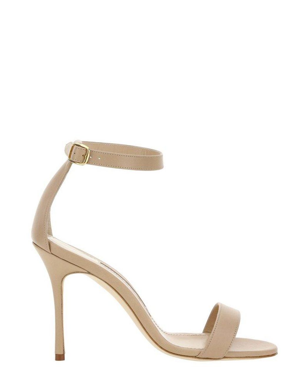 Manolo Blahnik Chaos Strappy Heeled Sandals in Natural | Lyst