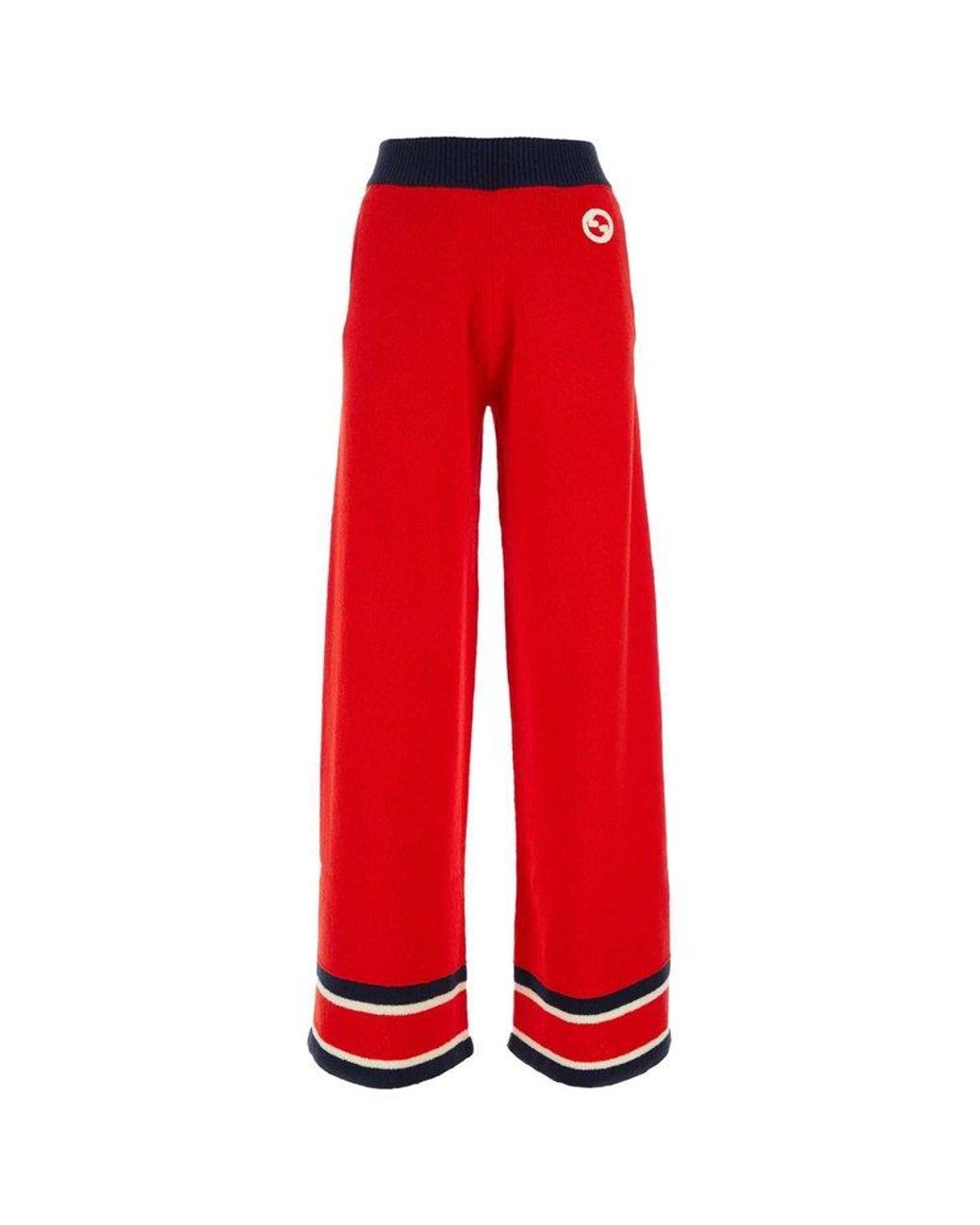 Gucci Striped Wide-leg Trousers in Red | Lyst