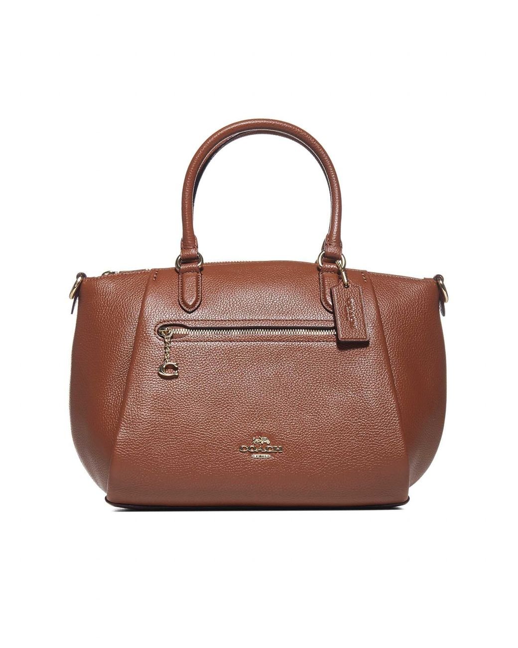 COACH Elise Satchel Bag in Brown Lyst